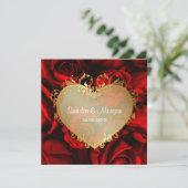 赤いバラの花束 ウェディング 招待状 (スタンド正面)