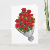赤いバラの花束 カード