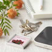 赤いバラの花束 キーホルダー (側面)