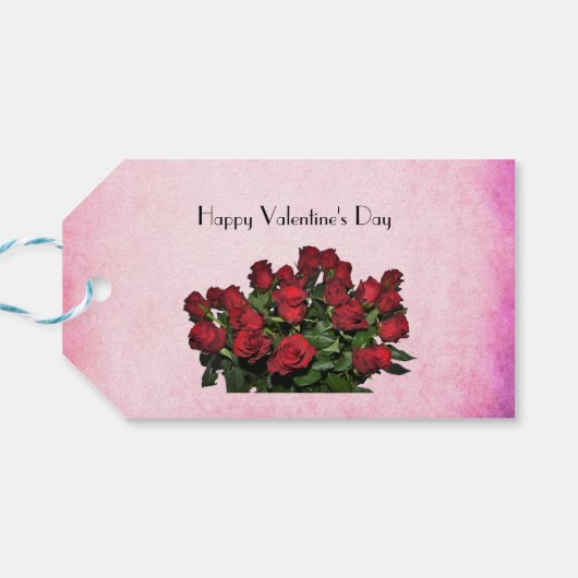 赤いバラの花束 ギフトタグ (裏面横)
