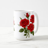 赤いバラの花束 コーヒーマグカップ (正面右)