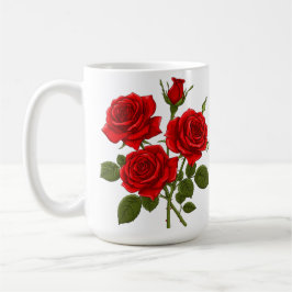 赤いバラの花束 コーヒーマグカップ