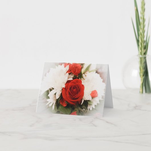 赤いバラの花束 シーズンカード (正面)