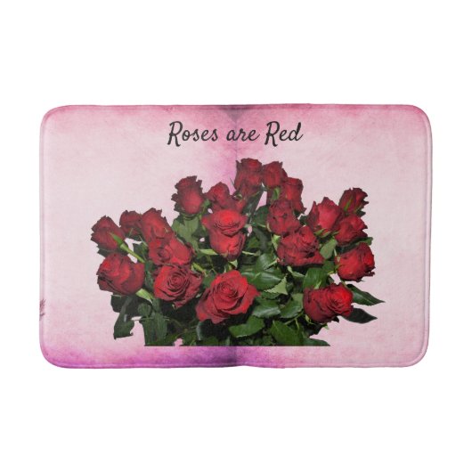 赤いバラの花束 バスマット (正面)