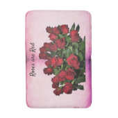 赤いバラの花束 バスマット (正面縦)