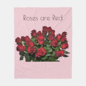 赤いバラの花束 フリースブランケット (正面)