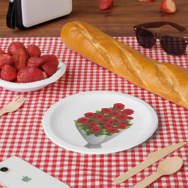 赤いバラの花束 ペーパープレート