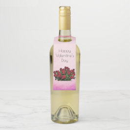 赤いバラの花束 ボトルネックタグ