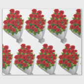赤いバラの花束 ラッピングペーパー (フラット)