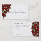 赤いバラの花束 名刺 (正面/裏面)
