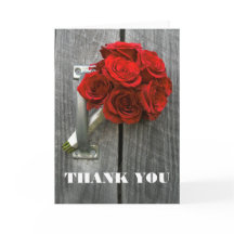赤いバラの花束 感謝カード
