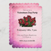 赤いバラの花束 招待状 (正面/裏面)