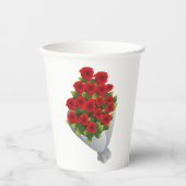 赤いバラの花束 紙コップ (正面)