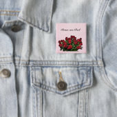 赤いバラの花束 缶バッジ (インサイチュ)