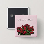 赤いバラの花束 缶バッジ (正面&裏面)