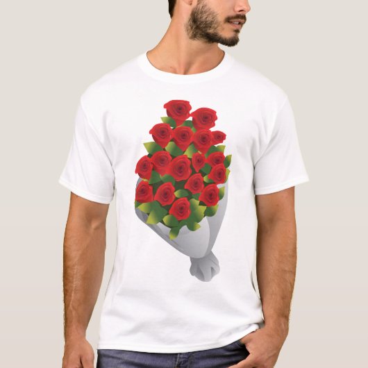 赤いバラの花束 Tシャツ (正面)