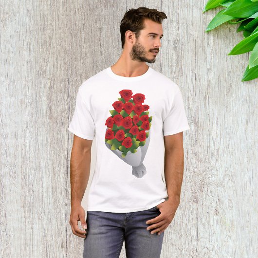赤いバラの花束 Tシャツ