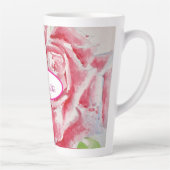 赤いバラの花柄パーティープレート カフェラテマグ (右)