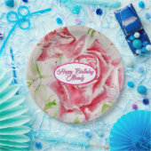 赤いバラの花柄紙パーティプレート ペーパープレート (パーティー)