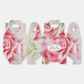 赤いバラの花柄 水彩 結婚式 フェイバーボックス (見開き)