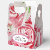 赤いバラの花柄 水彩 結婚式 フェイバーボックス (見開き)