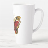 赤いバラの花蝶 カフェラテマグ (右)