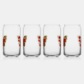 赤いバラの花蝶 ガラス缶 (左)