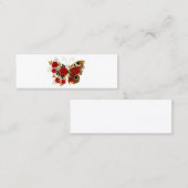 赤いバラの花蝶 コーリングカード (正面/裏面)
