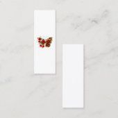 赤いバラの花蝶 スキニー名刺 (正面/裏面)