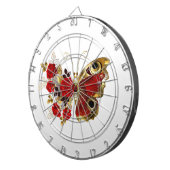 赤いバラの花蝶 ダーツボード (正面右)