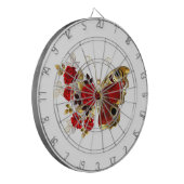 赤いバラの花蝶 ダーツボード (正面左)