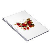 赤いバラの花蝶 ノートブック (右側)