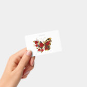 赤いバラの花蝶 バッジ (手持ち)