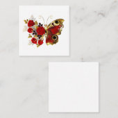 赤いバラの花蝶 紹介カード (正面/裏面)