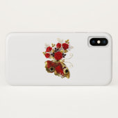 赤いバラの花蝶 Case-Mate iPhoneケース (裏面(横))