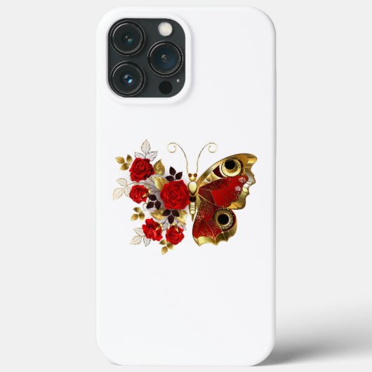 赤いバラの花蝶 Case-Mate iPhoneケース (裏面)