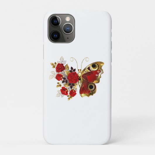 赤いバラの花蝶 Case-Mate iPhoneケース (裏)