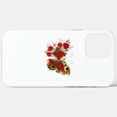 赤いバラの花蝶 Case-Mate iPhoneケース (裏面 (横))