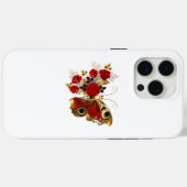 赤いバラの花蝶 Case-Mate iPhoneケース (裏面 (横))