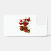 赤いバラの花蝶 Case-Mate iPhoneケース (裏面 (横))