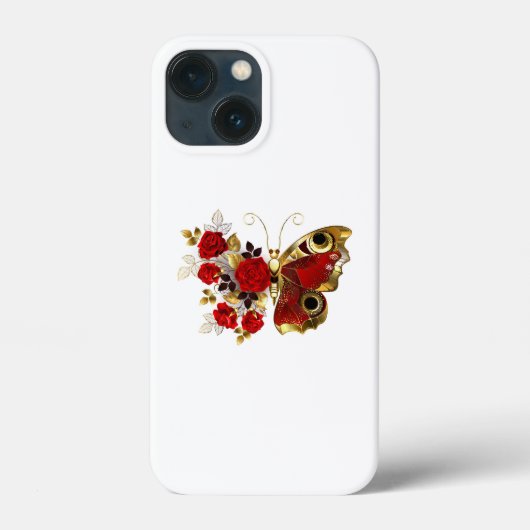 赤いバラの花蝶 Case-Mate iPhoneケース (裏面)