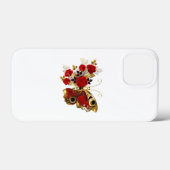 赤いバラの花蝶 Case-Mate iPhoneケース (裏面 (横))