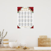 赤いバラの花飾り スイート15 16 キンセアニエラ 着席案内 ポスター (キッチン)