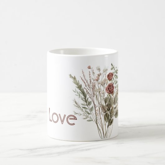 赤いバラの花 コーヒーマグカップ (中央)