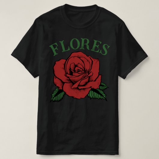 赤いバラの花 Tシャツ (デザイン正面)