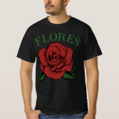 赤いバラの花 Tシャツ (正面)