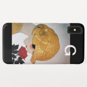 赤いバラの芸術的なモノグラムの女性 Case-Mate iPhoneケース (裏面(横))