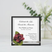 赤いバラの葬儀のお知らせ 招待状 (スタンド正面)