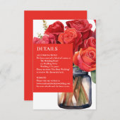 赤いバラの詳細 封入カード 出欠カード (正面/裏面)