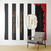 赤いバラの誕生日パーティー タペストリー 背景 バナー (インサイチュ(横))